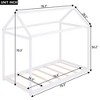 AENKYO Twin Size Wooden House Bed, Modern Montessori Floor Bed with Roof & Slats, Low Profile - 4 of 4