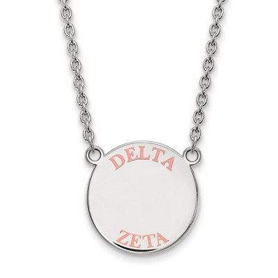 Black Bow Jewelry Sterling Silver Delta Zeta Greek Life Necklace 18 Inch