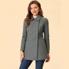 INSPIRE CHIC Women's Christmas Peter Pan Collar Double Breasted Long Trench Winter Pea Coat - 2 of 4