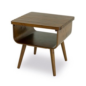 Gulches Dark Brown Nightstand - Mid-Century Modern End Table - 1 of 4
