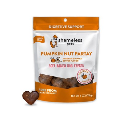 Shameless Pets Pumpkin Nut Partay Flavor Soft Baked Chewy Dog Treats - 6oz