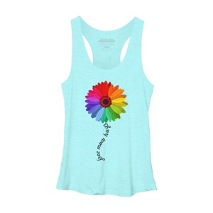 Adult Design By Humans Free Mom Hugs Pride Rainbow Sunflower By Avocato Racerback Tank Top - 1 of 2