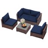 UPHA 5-Piece Rattan Patio Sofa Conversation Set with Cushions - 2 of 4