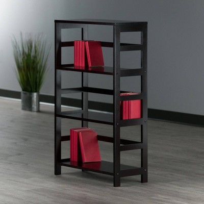 Espresso Transitional Wood 3-Tier Storage Shelf for Kids and Toys
