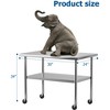 Commercial Kitchen Work Table with Adjustable Undershelf, Heavy Duty Prep Table for Home, Restaurant, Hotel, Stainless Steel - 2 of 4