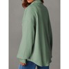 Women's Solid Color Lapel Jacket with Pockets, Button - Down Long Sleeve Loose Coat - 2 of 4