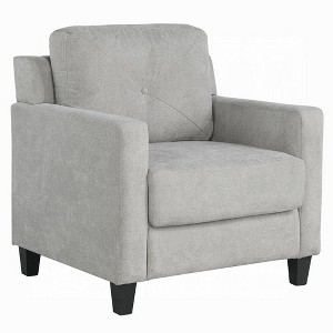 Royal Hampton Accent Chair, Track Armrest, Gray Fabric Seat w Tufted Backrest - 1 of 1