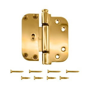Brixwell 56-223pb Adjustable Guide Hinge Polished Brass Flat Leaf with NRP Pin - 1 of 4