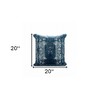 HomeRoots 20" X 20" Blue And Ivory Polyester Abstract Zippered Pillow - 3 of 4