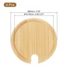 Unique Bargains Smooth Bamboo Coffee Mug  Wooden Cup Lid with Spoon Hole 4 Pcs - 2 of 4