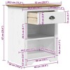 vidaXL Bedside Cabinet BODO White 20.9"x15.2"x26.4" Solid Wood Pine - 4 of 4
