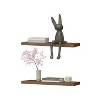 Vynxaria Rustic Decorative Wall Shelf Set of 2 - Farmhouse Floating Design for Small Spaces - 3 of 4