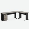 Resenkos Computer Desk, Office Desk, Study Desk,83" L-Shaped Desk, Industrial Corner Executive Desk with Mobile File Cabinet,Rustic & Black - 3 of 4