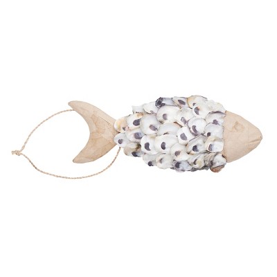 Beachcombers Small Hanging Fish Decor W/ Oyster Scales