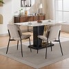 INFURNIC Dining Chairs Modern Retro Linen Chair with Curved Backrest and Metal Legs for Kitchen and Dining Room, Beige, 22.6"*19.4"*32.8" - 4 of 4