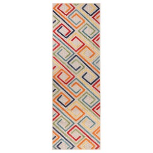 Modern Geometric Farmhouse Indoor Outdoor Runner or Area Rug by Blue Nile Mills - 1 of 4