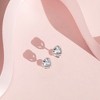 Girl's Bezel CZ Heart Screw Back Sterling Silver Earrings - In Season Jewelry - 4 of 4