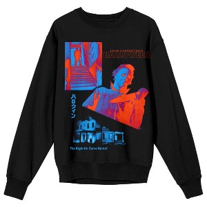 John Carpenter's Halloween Mike Myers Bright Colors Crew Neck Long Sleeve Black Adult Sweatshirt - 1 of 3