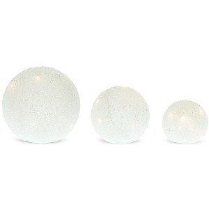 Christmas LED Frosted Globes 8 Inch with 6-Hour Timer Indoor Decor By Melrose - 1 of 3