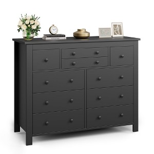 10 Drawers Dresser for Bedroom,Modern Wooden Chest of Drawers with Natural Texture, Sturdy and Stable Storage Organizer - 1 of 4