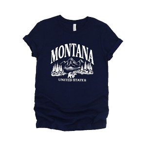Simply Sage Market Women's Montana Forest Scene Short Sleeve Graphic Tee - 1 of 4