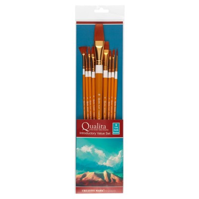 Creative Mark Qualita Gold Long Handle Value Brush Set Of 9 - Burnt Orange