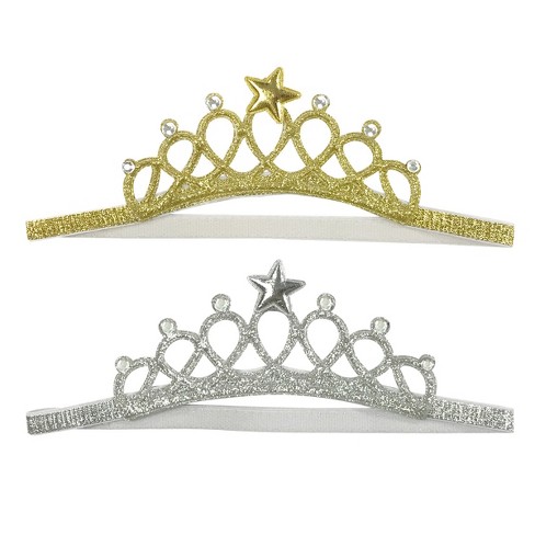 Wrapables Baby Princess Crown Headband with Rhinestones (Set of 2) - image 1 of 4