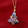Ross-Simons Italian Multicolored Murano Millefiori Christmas Tree Pendant Necklace in 18kt Gold Over Sterling Size - 4 of 4