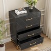 4 Drawer Dresser for Bedroom, Modern Black 4 Chest of Drawers Nightstand with Metal Handles and Support for Living Room, Nursery, Entryway, Closet - 4 of 4