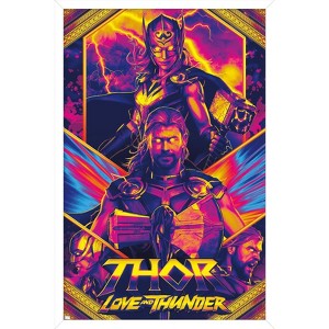 Trends International Marvel Thor: Love and Thunder - Neon Framed Wall Poster Prints - 1 of 4