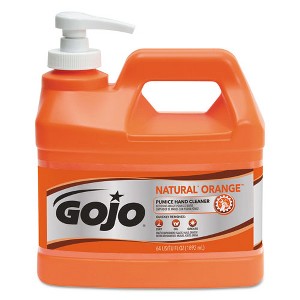 GOJO NATURAL ORANGE Pumice Hand Cleaner, Citrus, 0.5 gal Pump Bottle, 4/Carton - 1 of 4