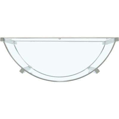 Elegant Demilune Silver Console Table with Acrylic Legs and Storage