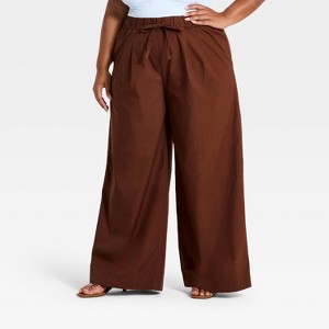 Women's Pull-On Twill Pants - A New Day™ Brown XXL : Target