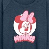Women's - Disney - Minnie Pink Lightweight French Terry Wide Neck Long Sleeve Shirt - 2 of 4