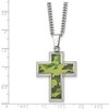 Black Bow Jewelry Men's Stainless Steel Printed Green Camo Cross Necklace, 22 inch - 4 of 4