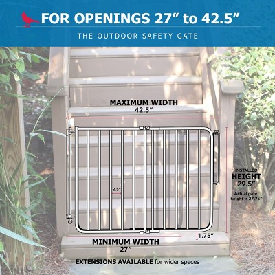 White Metal Outdoor Stairway Safety Gate