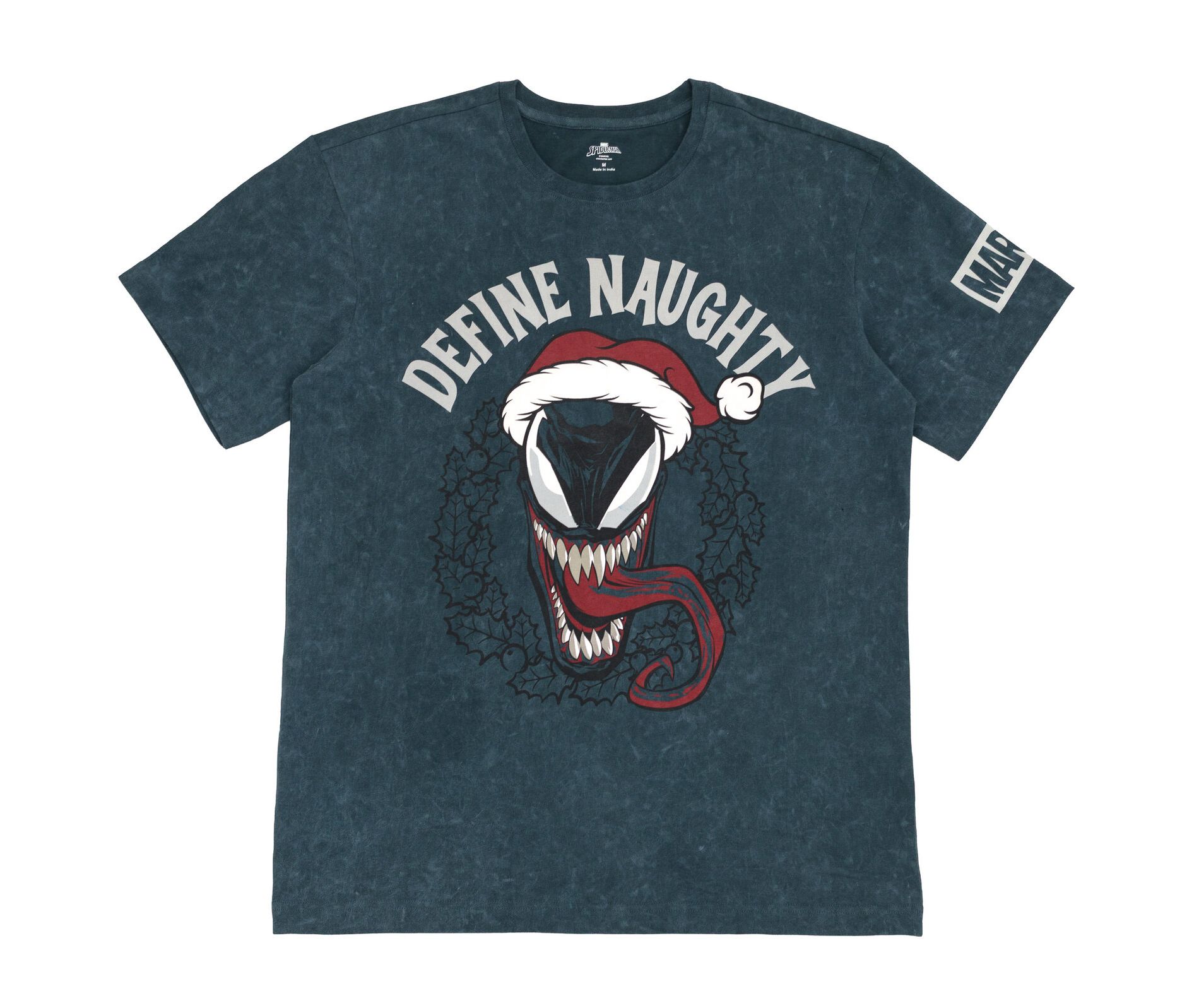 Marvel Spider-Man Venom Christmas Mens T-Shirt Charcoal Navy X-Small