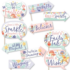 Big Dot of Happiness Funny Let's Be Fairies - Fairy Garden Birthday Party Photo Booth Props Kit - 10 Piece - 1 of 4