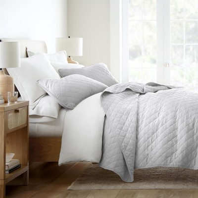 Stripes Floral and Diamonds Quilted Coverlet Set With Shams - Becky Cameron