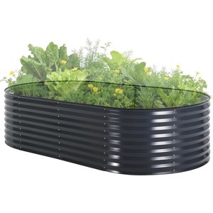 Galvanized Raised Garden Bed Kit w/Cover,Ultimate Raised Beds Extra Deep Metal Planter Beds for Vegetables - 1 of 4