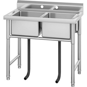 Commercial Stainless Steel Utility Sink,Free-Standing Design for Kitchen, Laundry, Garage & Workshop - 1 of 4