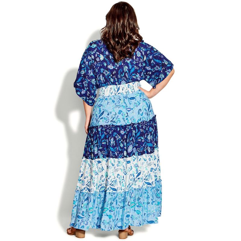 Women's Plus Size Daisy Tiered Maxi Dress - blues | AVENUE, 2 of 4
