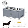 DSVIMOY Elevated Dog Bowls, Raised Dog Bowl Stand with Storage, 2 Stainless Steel Bowls, Pet Feeding Station, Gray, 23.6"*11.8"*9.4" - 3 of 4