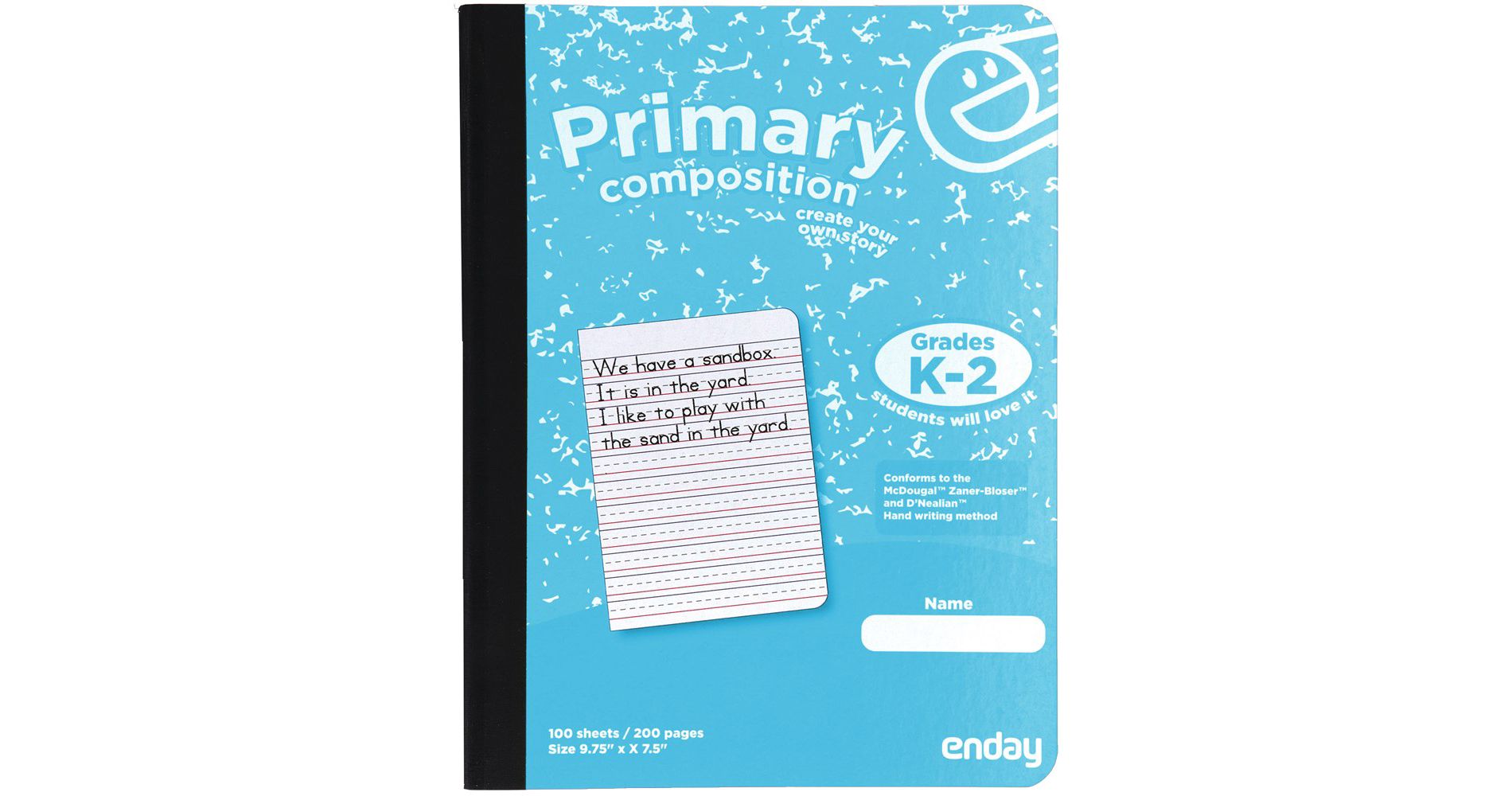 Enday Primary Journal Composition Notebook, Full Page Ruled - 100 Sheets