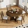 5-Piece Retro Rustic Functional Dining Set Unique Geometric Design for Dining Room and Kitchen - 2 of 4