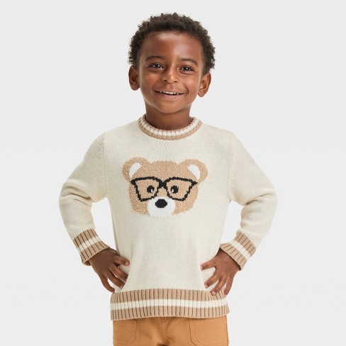 Toddler Boys Bear Pullover Crewneck Sweater Cat Jack Beige Target