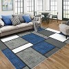 Acekool Washable Runner Rug 4x6: Non-Slip Geometric Carpet for Hallway, Living Room – Dark Blue, Foldable & Fast-Drying - 2 of 4