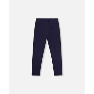 Deux par Deux Girl Ribbed Leggings Navy Blue - 1 of 4