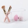 OnDisplay Clear Acrylic Makeup Brush & Sponge Organizer – 2-Compartment Cosmetic Holder for Vanity - 2 of 3