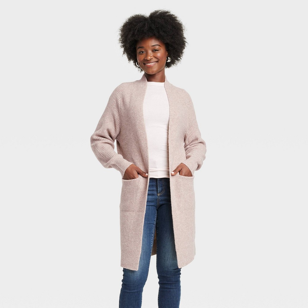 Women's Cozy Knit Cardigan - Universal Thread™ Tan L